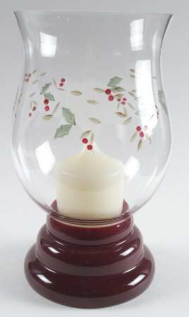 Winterberry Glassware Hurricane Handpainted 1 Piece Wcandle