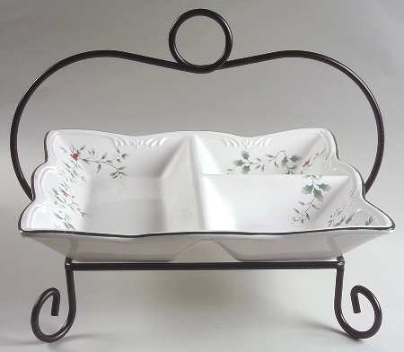 Winterberry Square Divided Server with Metal Rack