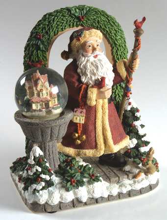 Winterberry Santa Musical Figurine