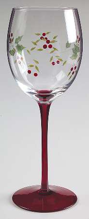 Winterberry 12 Oz Handpainted Glassware Wine
