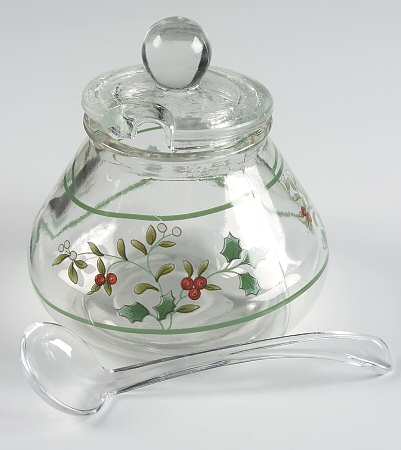 Winterberry Glassware Sugar Bowl & Lid