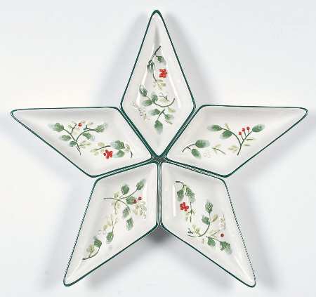 Winterberry 5 Individual Sections Star Shaped Dish