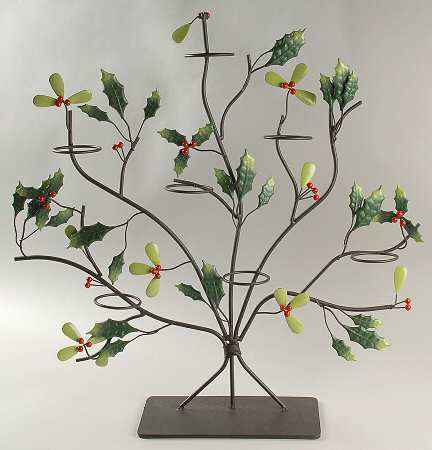 Winterberry Metal Tea Liight Tree Only-No Glass Votives
