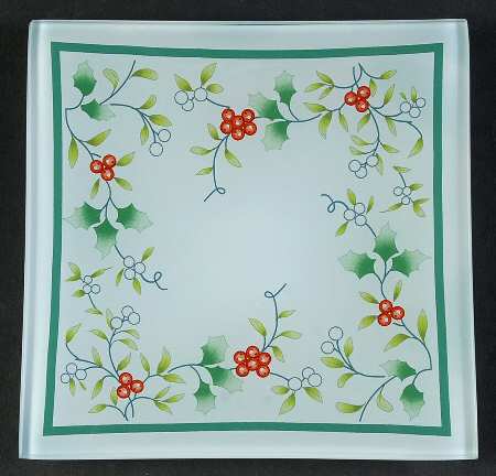 Winterberry 7" Glassware Square Platter