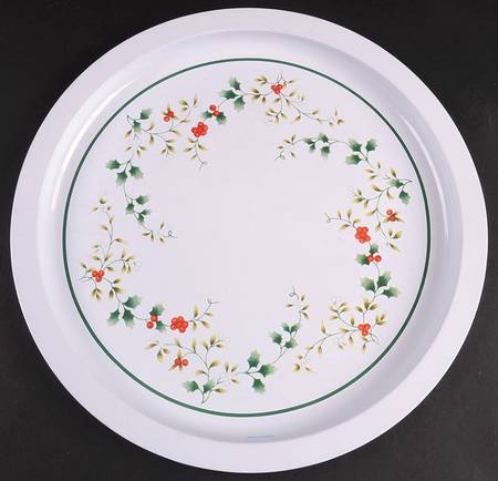 Winterberry 13" Metal Round Tray