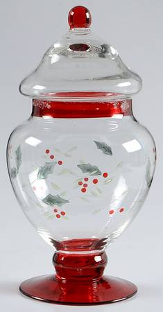 Winterberry 7" Glass Apothecary Jar & Lid