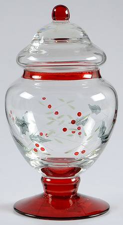 Winterberry 6" Glass Apothecary Jar & Lid