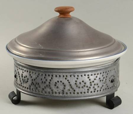 Yorktowne China Casserole with Metal Lid and Stand