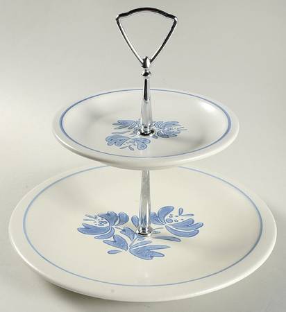 Yorktowne 2 Tiered Serving Tray (Dinner & Salad Plate)