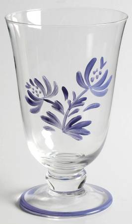 Yorktowne 18 Oz Handpainted Glass Footed Iced Tea