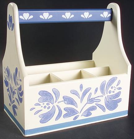 Yorktowne Wood Silverware/Napkin Caddy