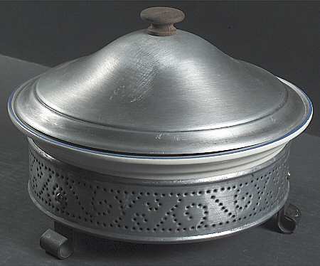 Yorktowne China Casserole with Metal Lid and Stand