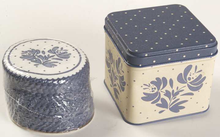Yorktowne Paper Coasters with Square Metal Box