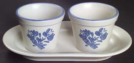 Yorktowne Herb Pots with Tray (2 Pots and 1 Tray)
