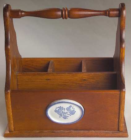 Yorktowne Wood Silverware/Napkin Caddy