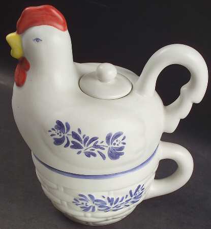 Yorktowne Sculpted Individual Teapot with Cup