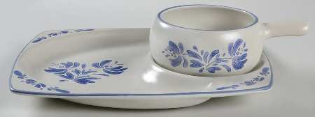 Yorktowne Snack Set with 11" (SNTR11) Tray & Stick Handle Soup (SOH) by Pfaltzgraff