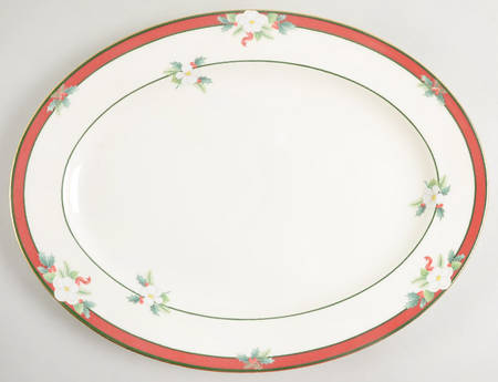 Yuletide (Bone) 14" Oval Serving Platter