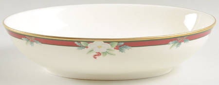 Yuletide (Bone) 10" Oval Vegetable Bowl