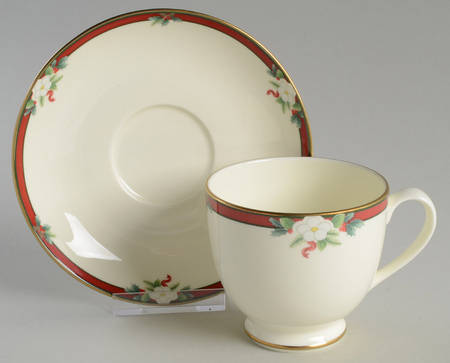 Yuletide (Bone) Footed Cup & Saucer Set