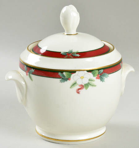Yuletide (Bone) Sugar Bowl & Lid