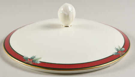 Yuletide (Bone) Lid for Round Vegetable