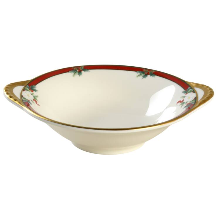 Yuletide (Bone) Lugged Fruit/Dessert (Sauce) Bowl
