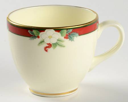 Yuletide (Bone) Flat Demitasse Cup