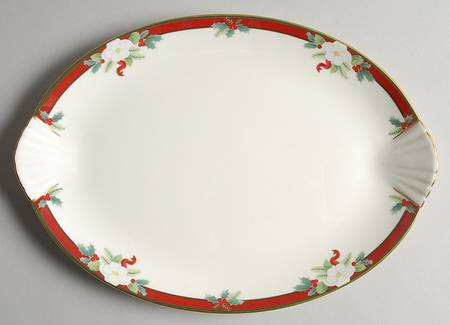 Yuletide (Bone) 10" Oval Serving Platter