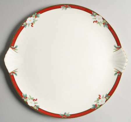 Yuletide (Bone) Handled Cake Plate
