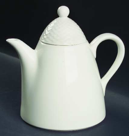 President White Coffee Pot & Lid