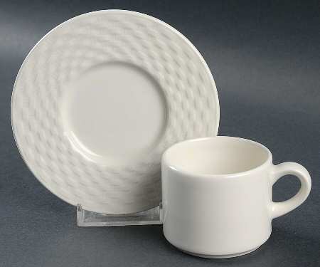 President White Flat Demitasse Cup & Saucer Set