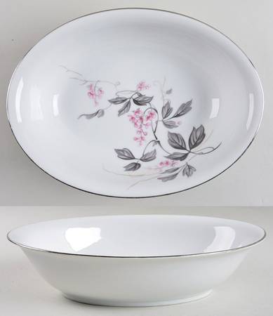 Pink Dawn 10" Oval Vegetable Bowl