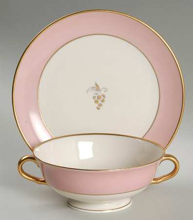 Arlington Footed Cream Soup Bowl & Saucer Set