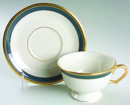 Biscayne Footed Cup & Saucer Set by Pickard