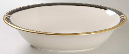 Black Satin 9" Oval Vegetable Bowl