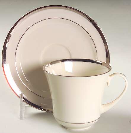 Bracelet Platinum Flat Cup & Saucer Set by Pickard