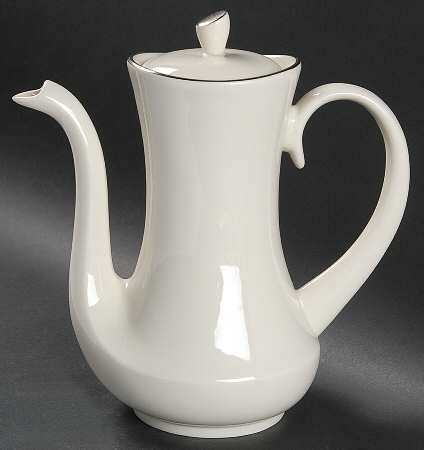 Bracelet Platinum Tea/Coffee Pot & Lid by Pickard