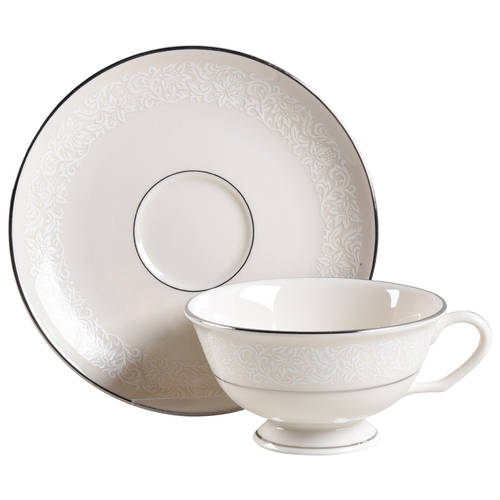 Brocade Footed Cup & Saucer Set by Pickard