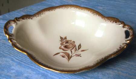 Brown Rose Oval Open Candy Dish
