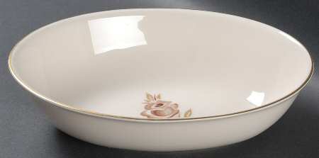 Brown Rose 9" Oval Vegetable Bowl
