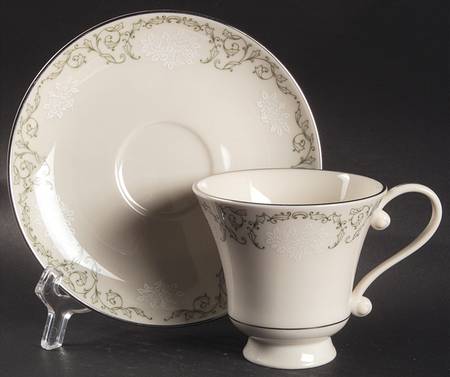 Cameo Footed Cup & Saucer Set