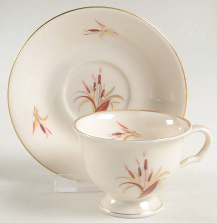 Cattails Footed Demitasse Cup & Saucer Set