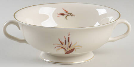 Cattails Footed Cream Soup Bowl