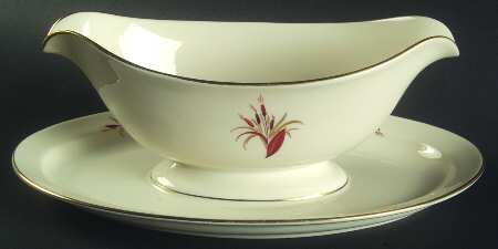 Cattails Gravy Boat with Attached Underplate