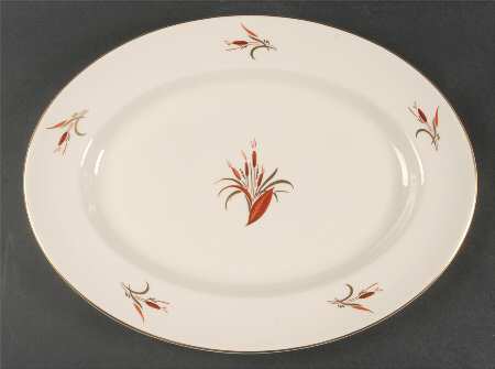Cattails 15" Oval Serving Platter
