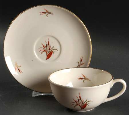 Cattails Flat Cup & Saucer Set