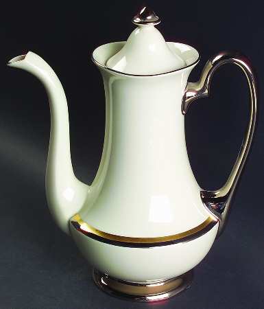 Champagne (Ivory Background) Tea/Coffee Pot & Lid