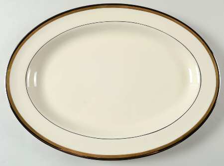 Champagne (Ivory Background) 14" Oval Serving Platter by Pickard