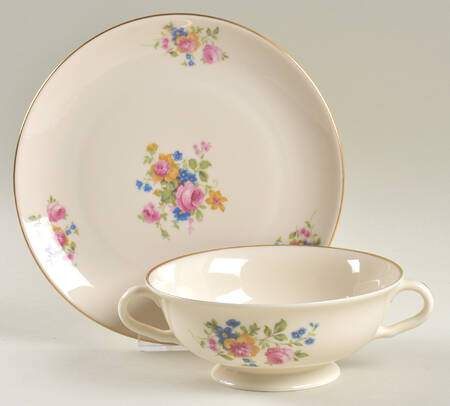 Claridge Footed Cream Soup Bowl & Saucer Set